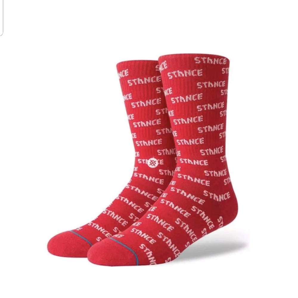 Men Stance Repeat Logo Crew Socks L 9-12 NWT